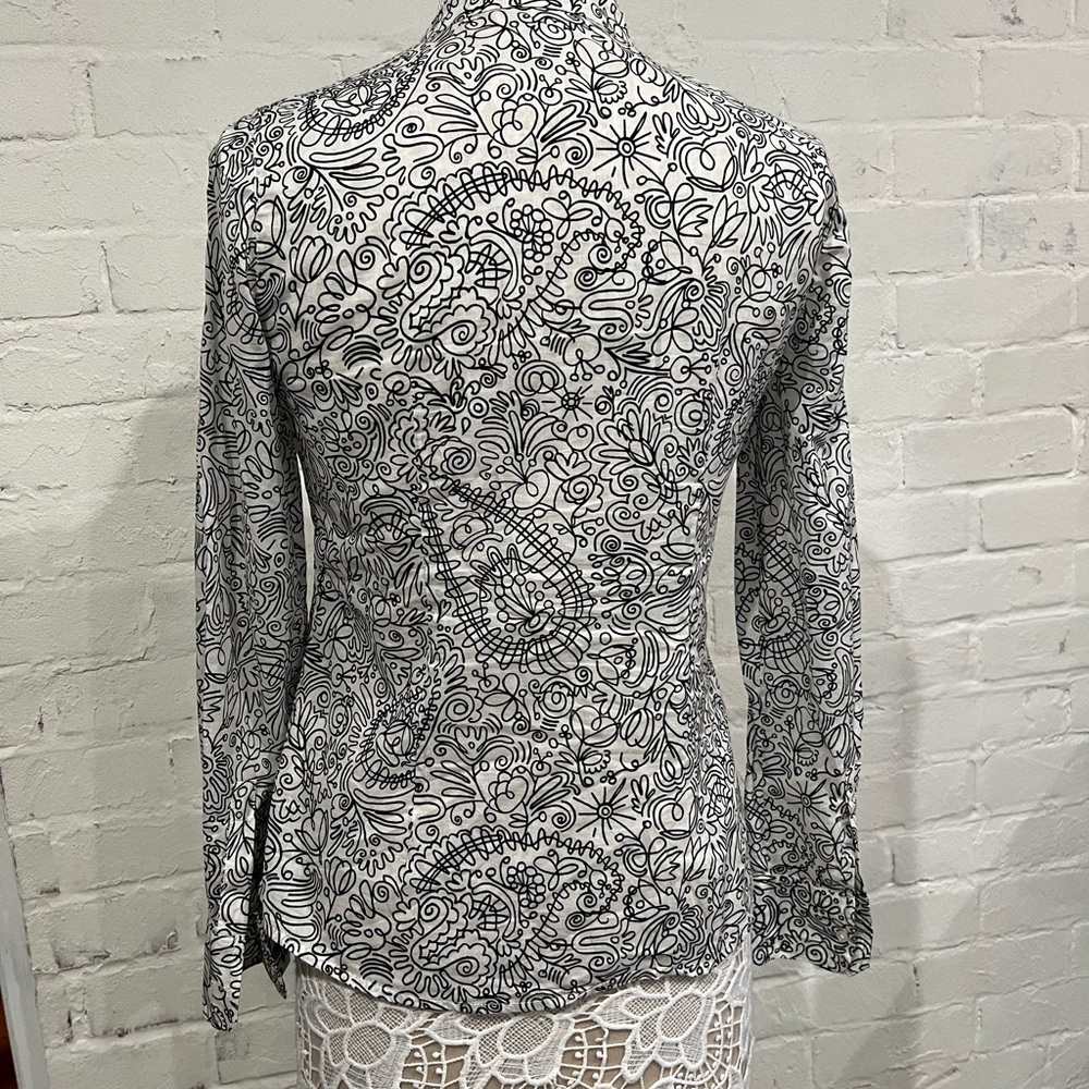 Tory Burch Doodle Print Blouse - Picture 6 of 14